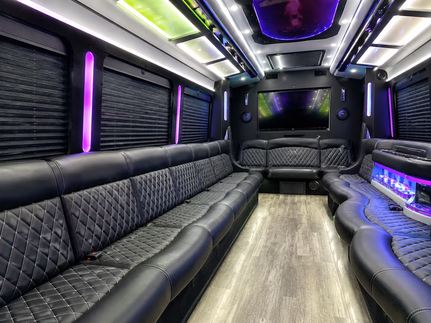 18 Passenger Party Bus Interior
