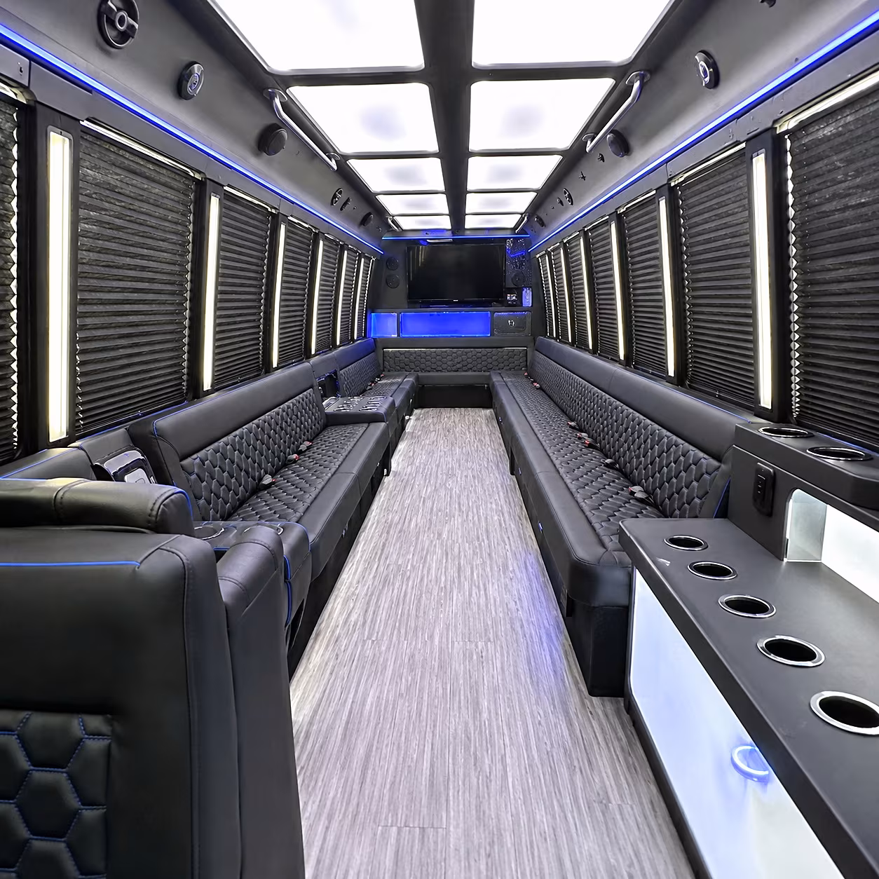 Eugene Birthday, Sweet 16, & Quinceañera Transportation party bus interior