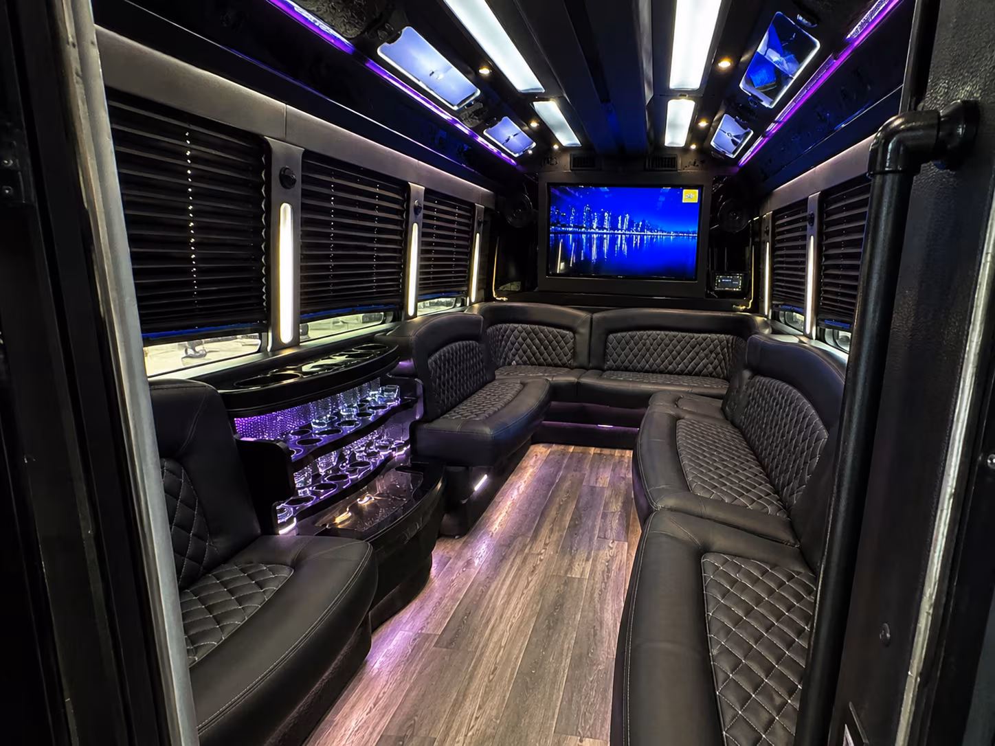 Eugene Concert & Music Festival Transportation party bus interior