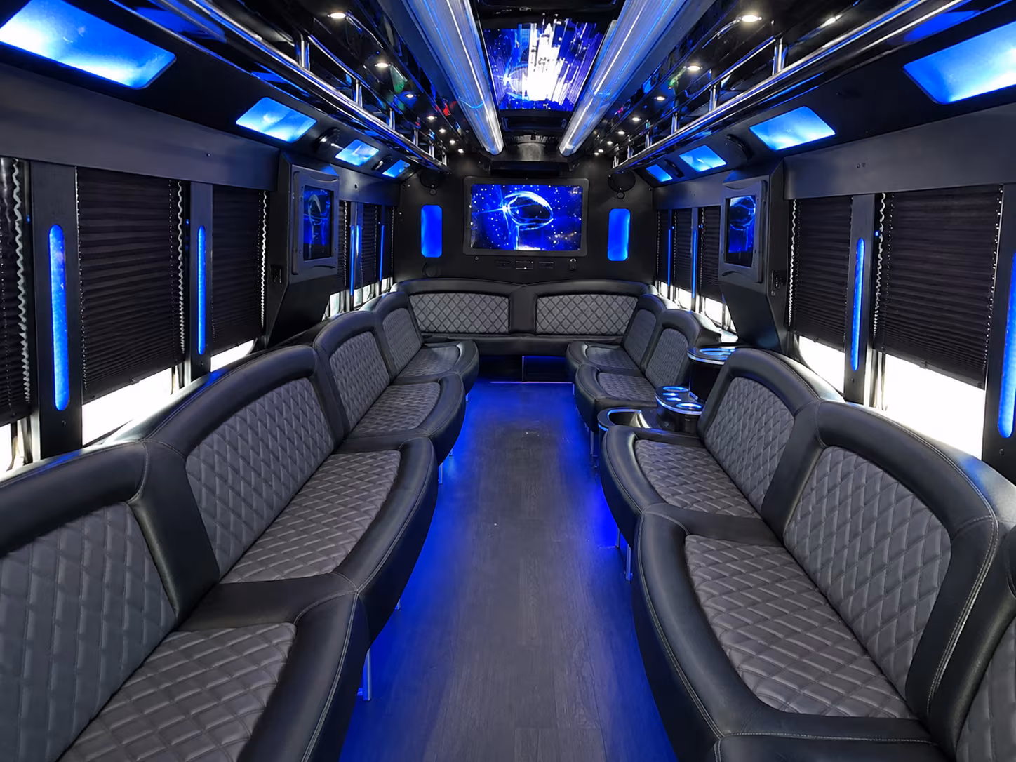 Eugene Private Event Transportation party bus exterior