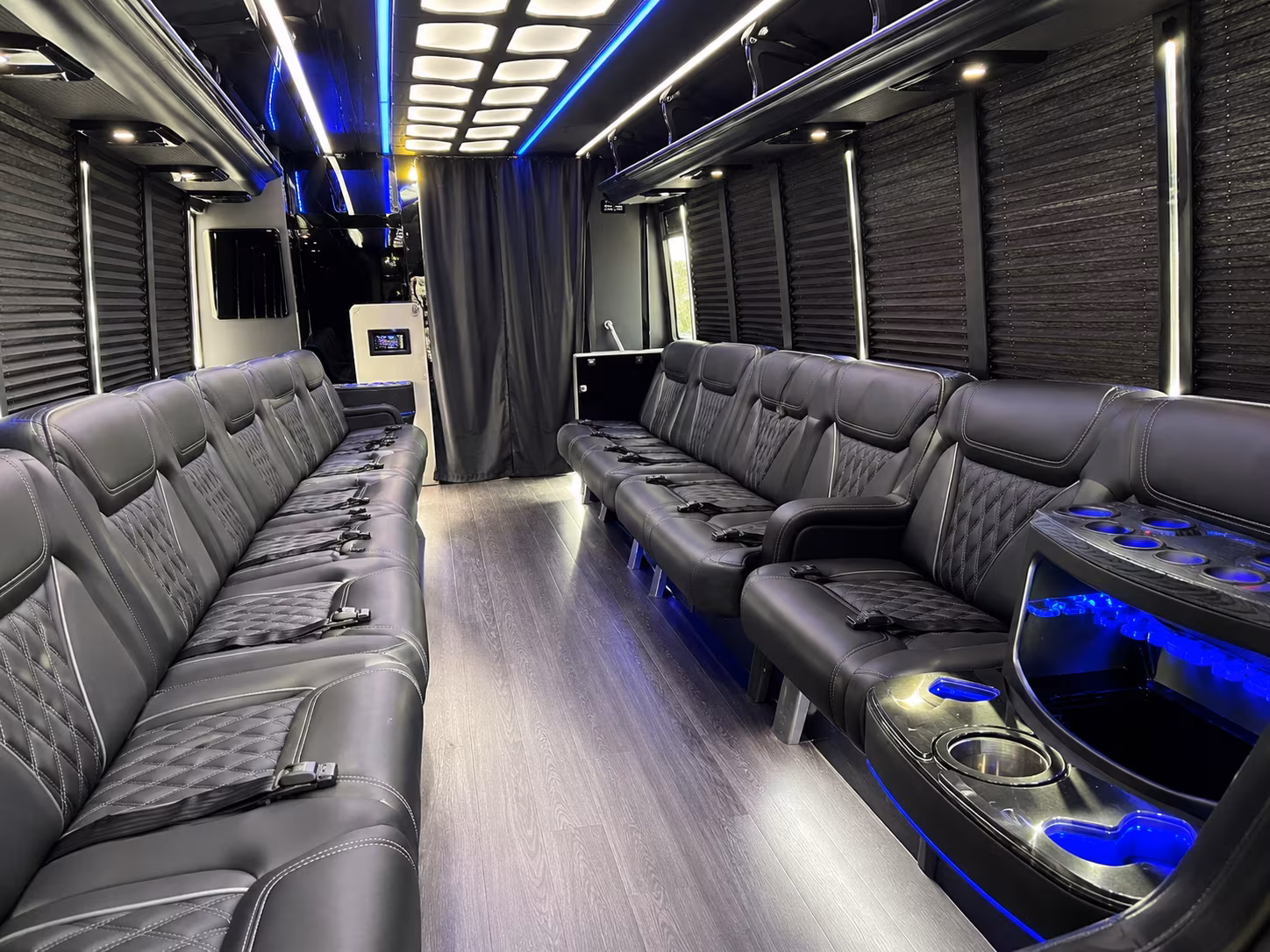 Eugene Prom & Homecoming Transportation party bus interior
