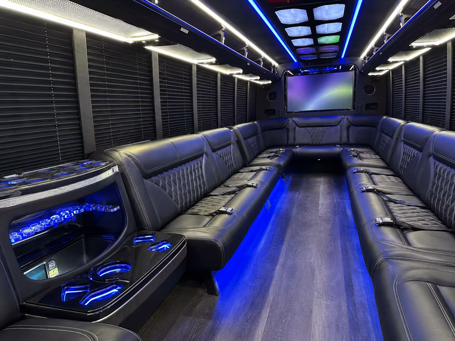 Eugene Sporting Event Transportation party bus exterior