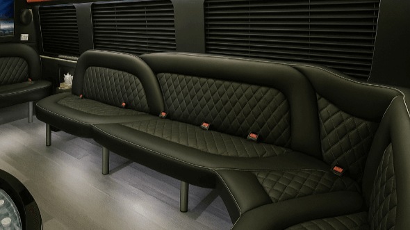 Interior of Charter Bus Company Springfield's 14 Passenger Sprinter Limousine in Springfield