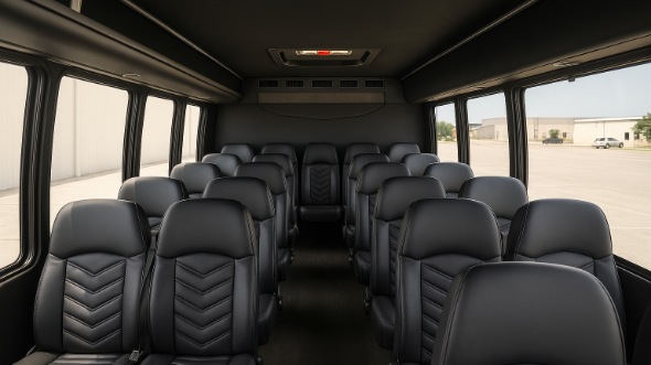 Interior of Charter Bus Company Eugene's 28 Passenger Minibus in Eugene