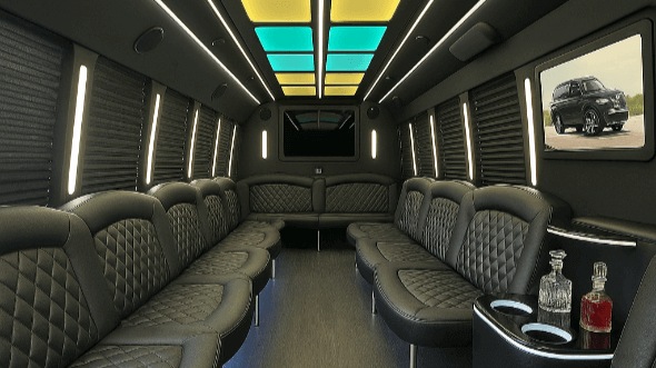 Interior of Charter Bus Company Bend's 28 Passenger Party Bus in Bend
