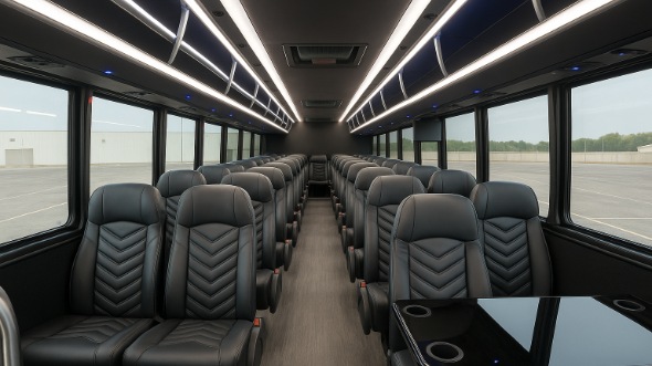 Interior of Charter Bus Company Eugene's 30 Passenger Minibus in Eugene