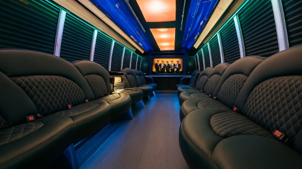 40 passenger party bus interior