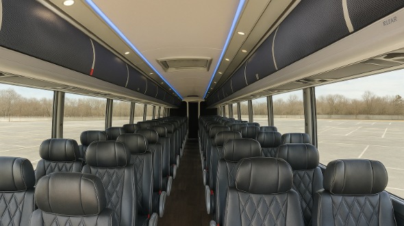 Interior of Charter Bus Company Eugene's 44 Passenger Charter Bus in Eugene