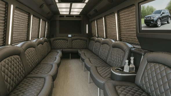Interior of Charter Bus Company Bend's 50 Passenger Party Bus in Bend