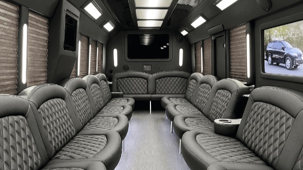 Interior of Charter Bus Company Corvallis's 50 Passenger Party Bus in Corvallis
