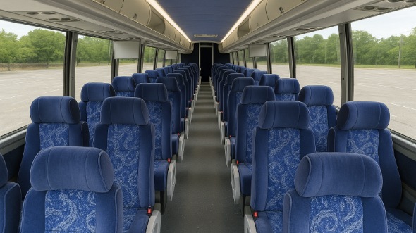 Interior of Charter Bus Company Eugene's 56 Passenger Charter Bus in Eugene