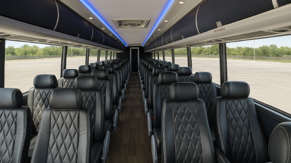 Interior of Charter Bus Company Eugene's ADA Charter Bus in Eugene