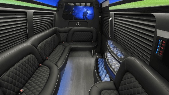 eugene 14 passenger sprinter limousine inside